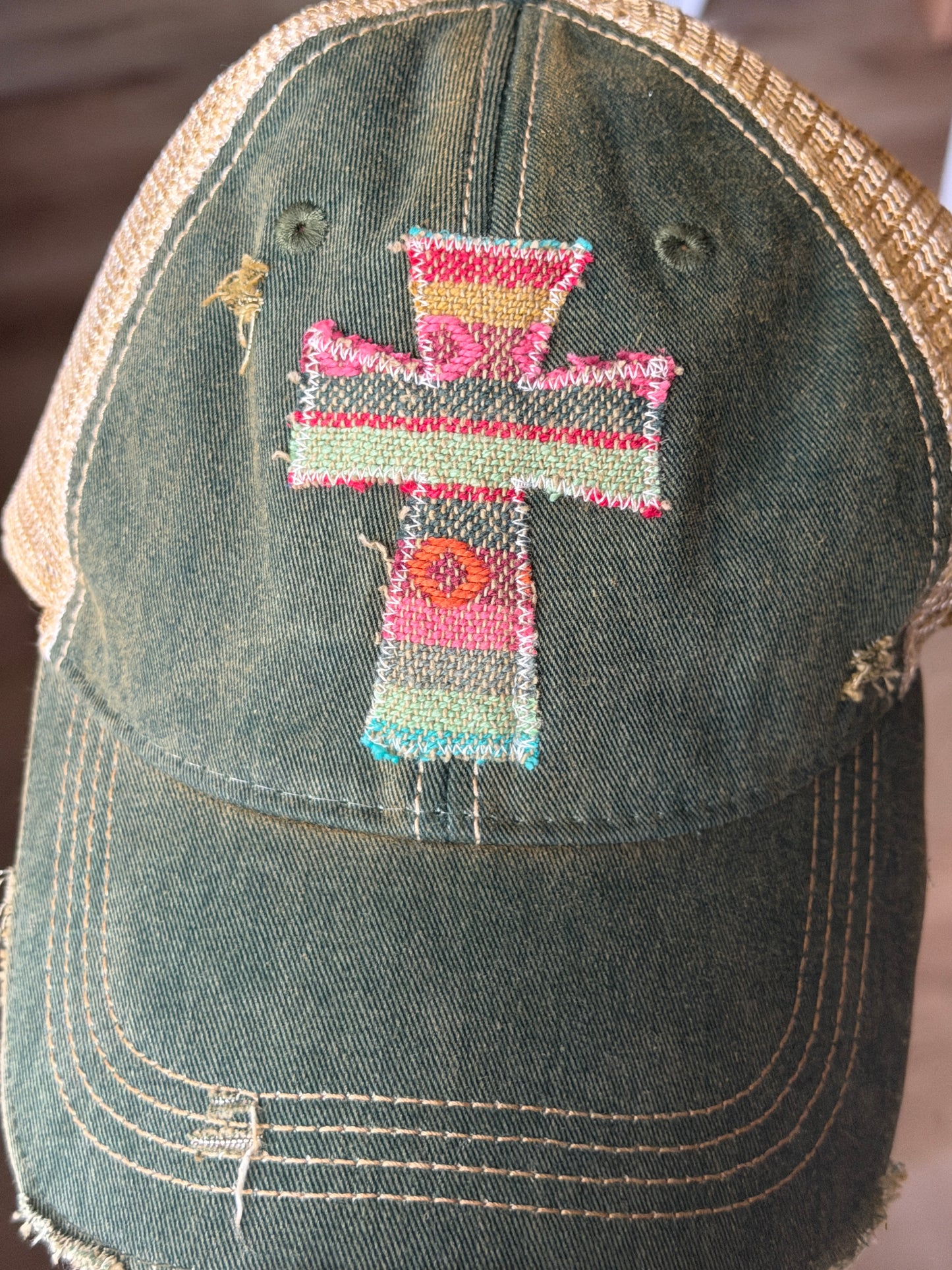 Cross Trucker Hat - Dark Green