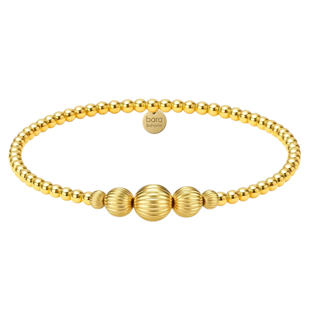 The Victoria: Gold Beaded Bracelet with Pearl