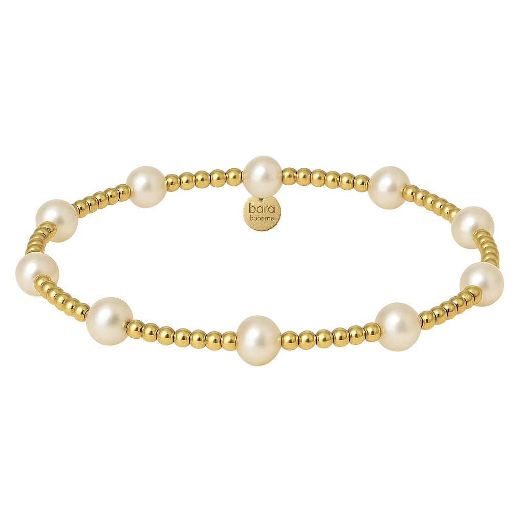 The Bara: Gold Pearl Beaded Bracelet