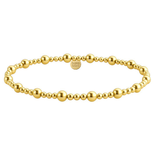 The Angelina: Gold Beaded Bracelet with Pearl