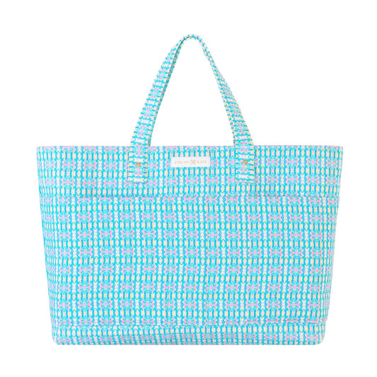 Quilted Large Tote Bag -  Modern Abaco Pattern