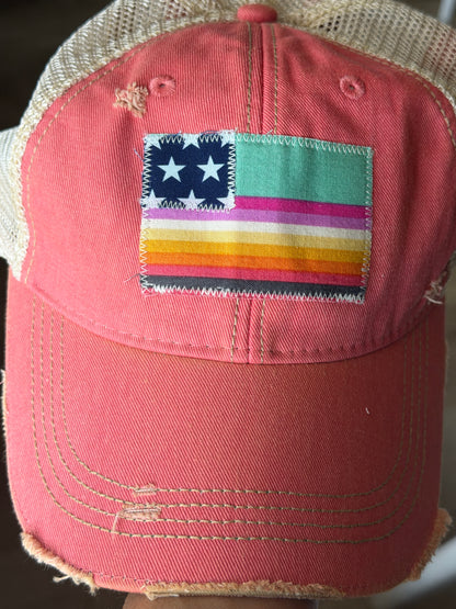 USA FLAG Trucker Hat - Many Colors!