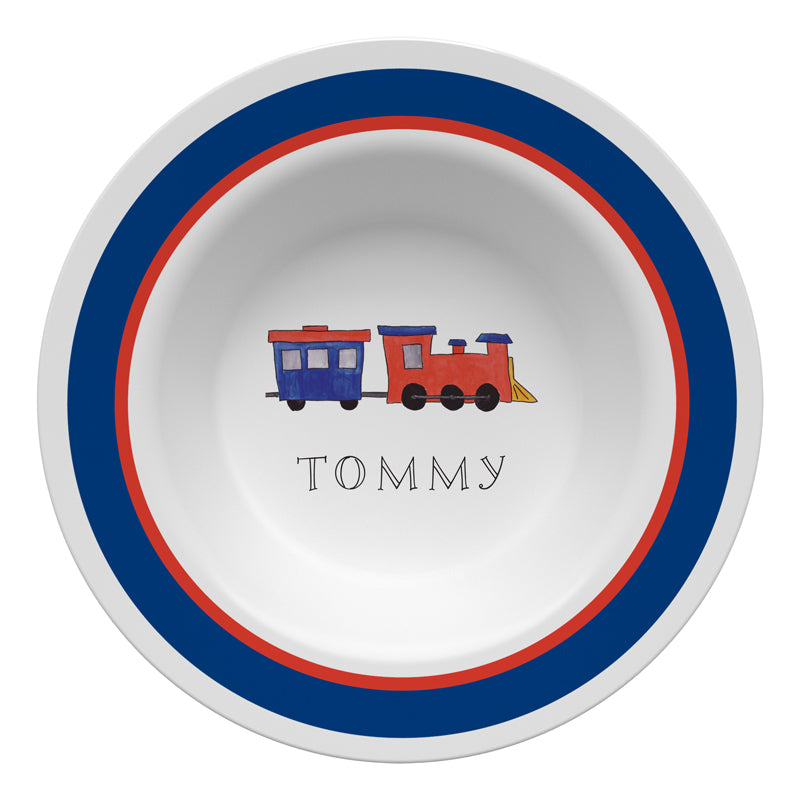 Trains Personalized Dish Set for Kids