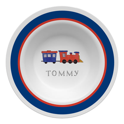 Trains Personalized Dish Set for Kids
