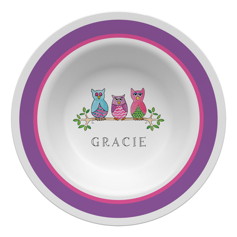 Owl Personalized Dish Set for Kids