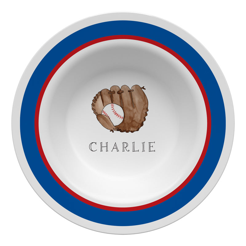 Little Slugger Baseball Personalized Dish Set for Kids