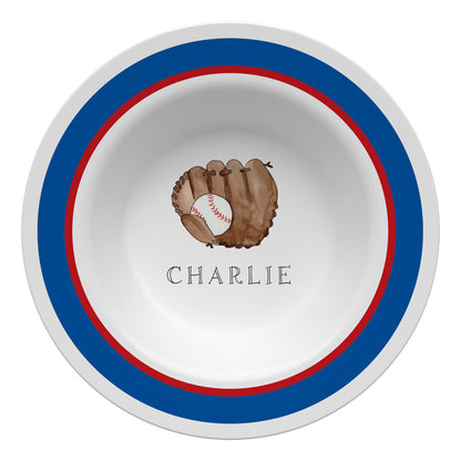 Little Slugger Baseball Personalized Dish Set for Kids