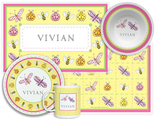 Garden Party Personalized Dish Set for Kids
