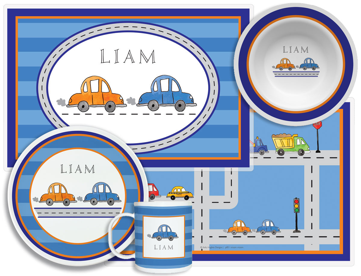 Vroom Vroom Car Personalized Dish Set for Kids
