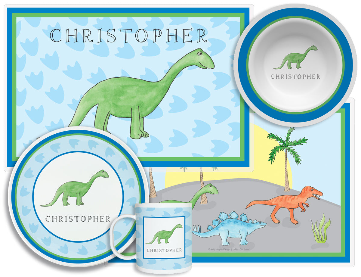 Dinosaur Personalized Dish Set for Kids