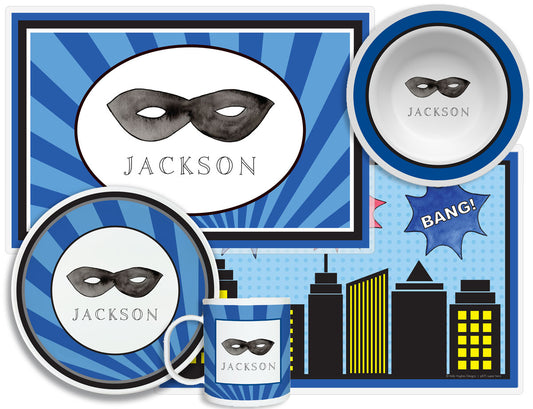 Super Hero Personalized Dish Set for Kids