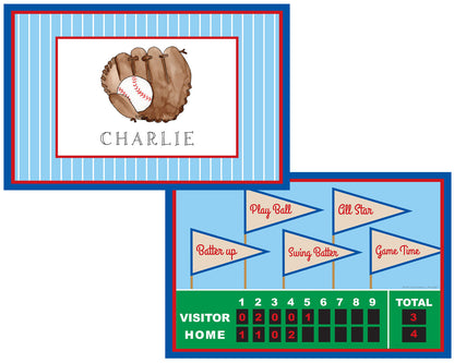 Little Slugger Baseball Personalized Dish Set for Kids