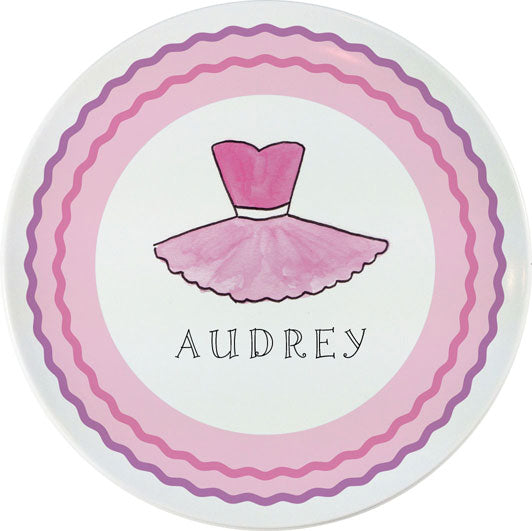 Ballerina Girl Personalized Dish Set for Kids