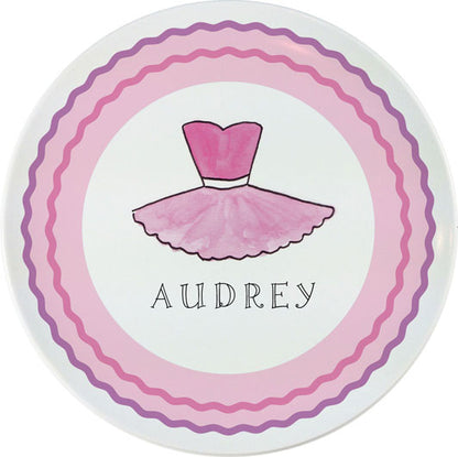 Ballerina Girl Personalized Dish Set for Kids