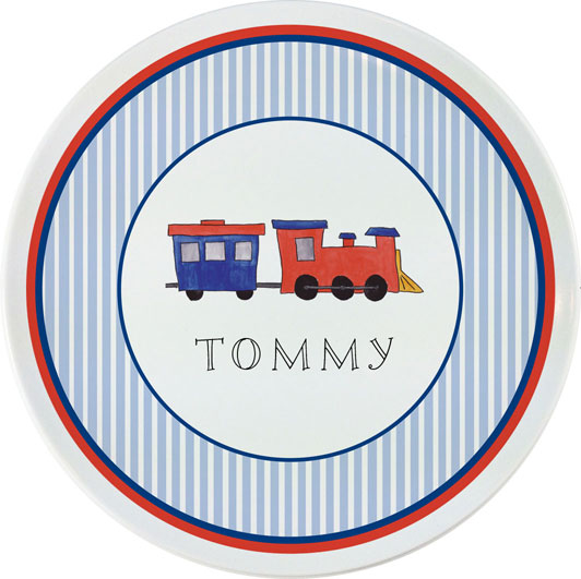 Trains Personalized Dish Set for Kids