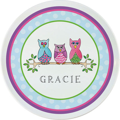 Owl Personalized Dish Set for Kids