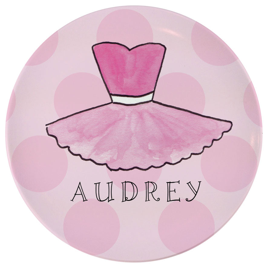 Ballerina Girl Personalized Dish Set for Kids